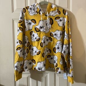 Disneyland Simba Lion King Crop Hoodie Yellow